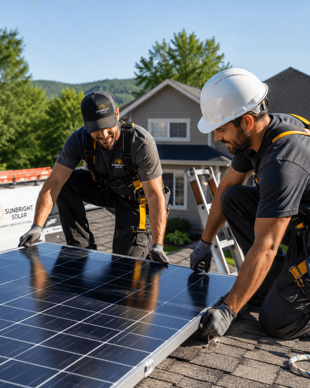 Solar panels on a residential roof