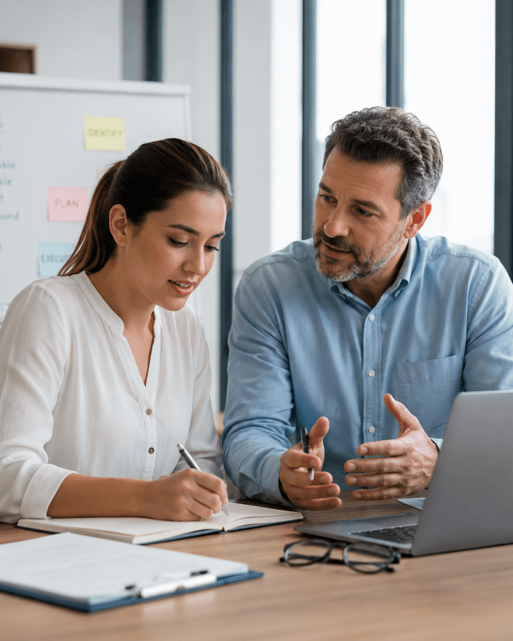 Coach working with a client
